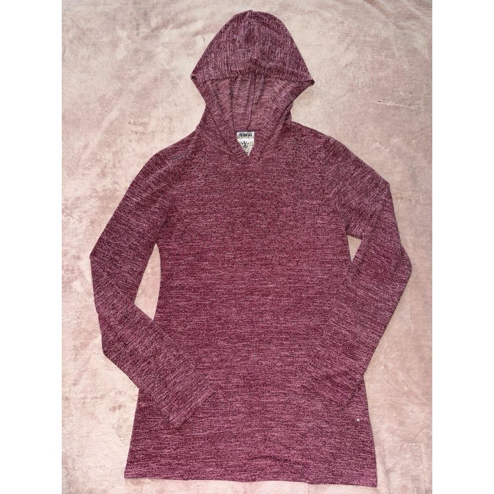 VOCAL Womens‎ CRYSTAL BURGUNDY HOODIE Pull Over Size M